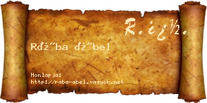Rába Ábel névjegykártya