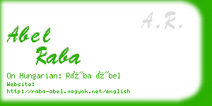 abel raba business card
